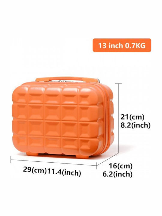 Miss Lulu Lightweight Hard Shell Abs Vanity Case Orange 24.5 Cm 30.5 Cm 15 Cm
