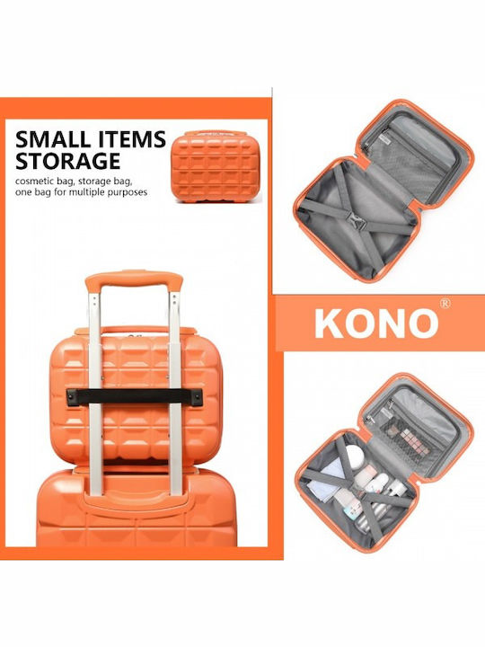 Miss Lulu Lightweight Hard Shell Abs Vanity Case Orange 24.5 Cm 30.5 Cm 15 Cm