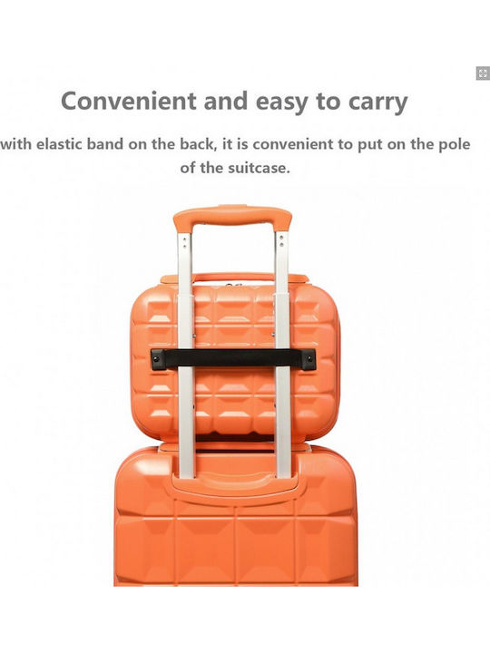 Miss Lulu Lightweight Hard Shell Abs Vanity Case Orange 24.5 Cm 30.5 Cm 15 Cm