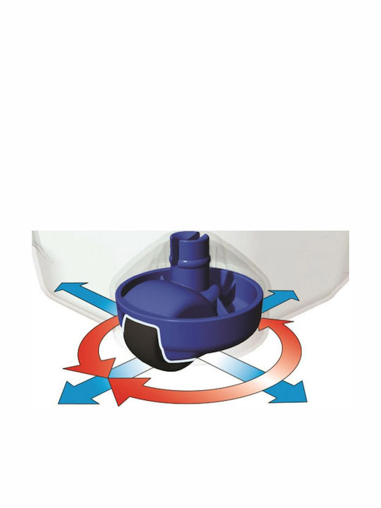 Bama Italy Storage Box 59x39x36cm 54lt Rotating Wheels 360° Plastic Transparent-Red Contenitore Rotobox