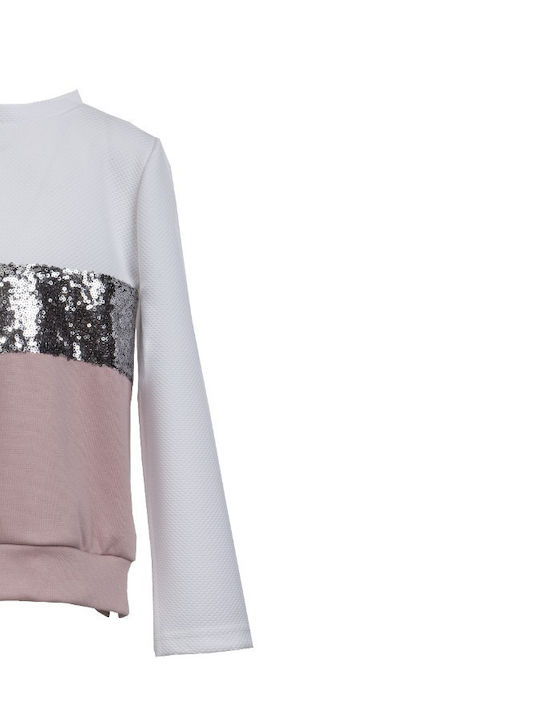 M&B Kid's Fashion Kinderhemd Langarm Weiß-Rosa