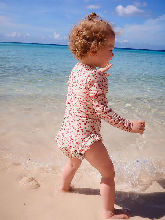 Swim Essentials Ολόσωμο Μαγιό Upf50+ Μακριά Μανίκια "old Pink Leopard"