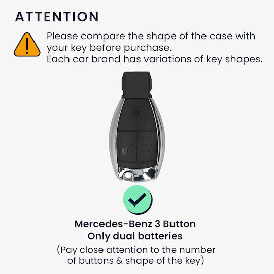 Key Case Mercedes Benz 3 Buttons Plastic Silver 49604.01