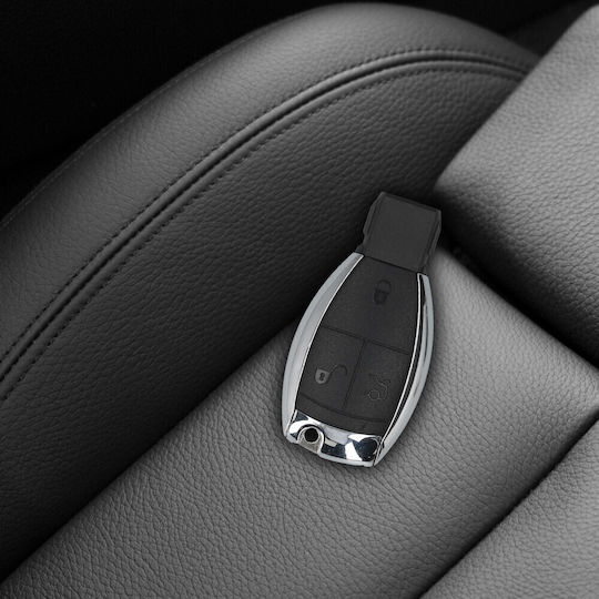 Key Case Mercedes Benz 3 Buttons Plastic Silver 49604.01
