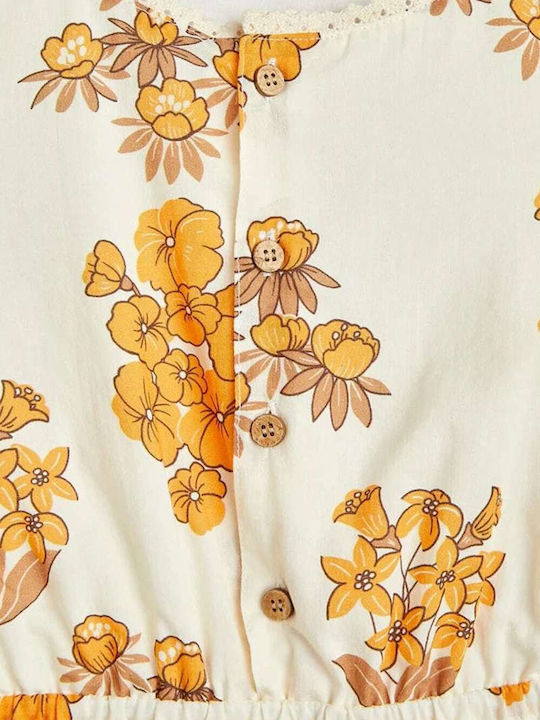 Mini Rodini Kinderkleid Ärmellos Blumen Beige
