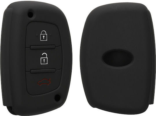 Car Key Case Hyundai Kia 3 Buttons Keyless Go Silicone Black 41620.01