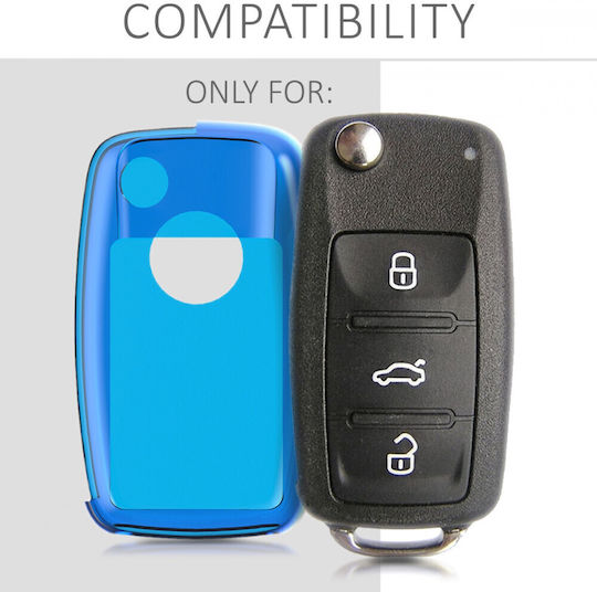 Car Key Cover Case VW Skoda Seat Silicone Blue