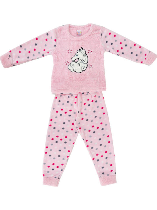 Unicorn Κοριτσίστικη Fleece Πυτζάμα Ροζ W23