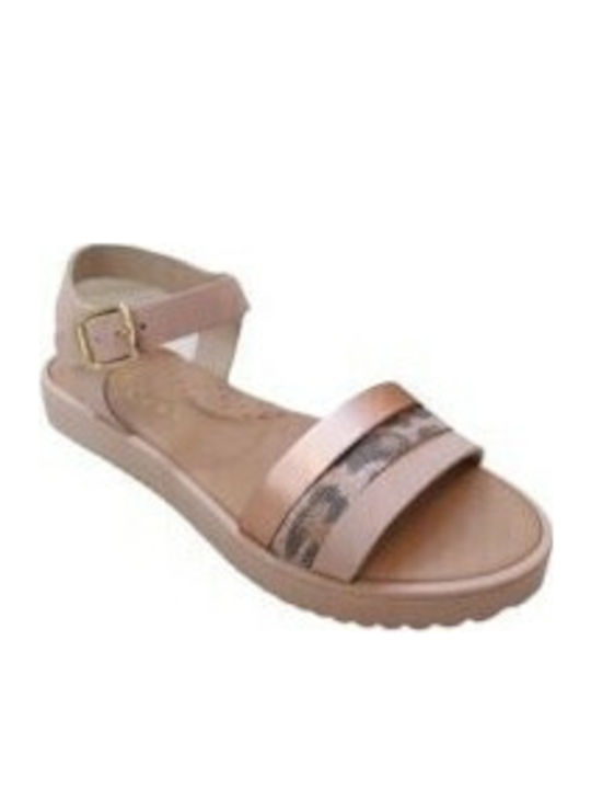 Ricco Mondo Leather Sandals Girls Copper T 30114 N1 Ricco Mondo Leather Sandals Girls Copper T 30114 N1