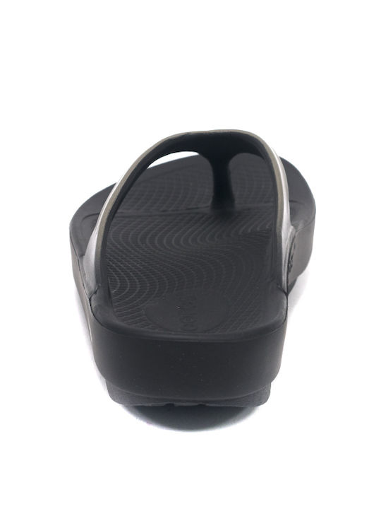 Oofos Oolala Recovery Flip Flops 1400 Latte Black Other Materials