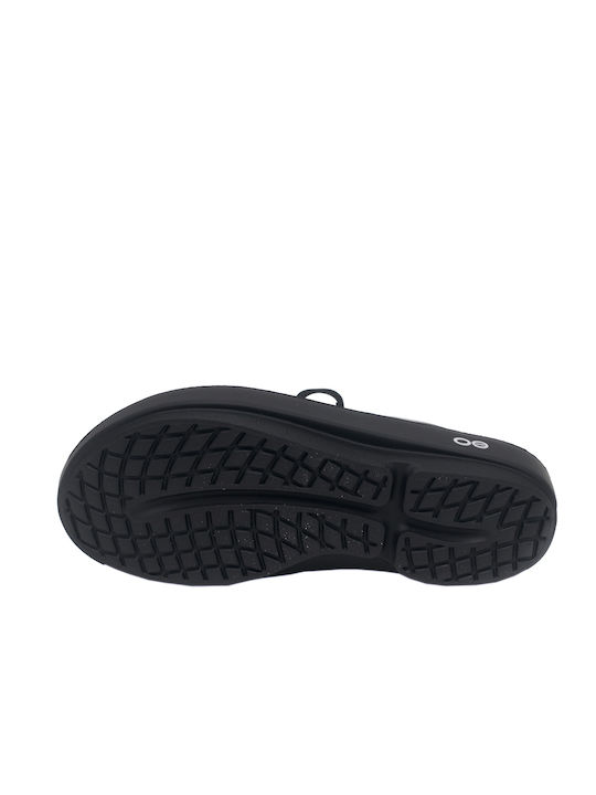 Oofos Oolala Recovery Flip Flops 1400 Latte Black Other Materials
