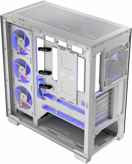 Modecom Volcano Stellar ARGB 8F Gaming Midi Tower Κουτί Υπολογιστή με Πλαϊνό Παράθυρο Λευκό