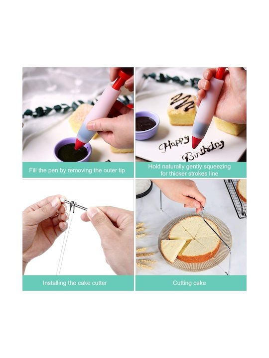 Cake Turntable Rotating Cake Stand Piping Nozzles Set 152 Piece Set