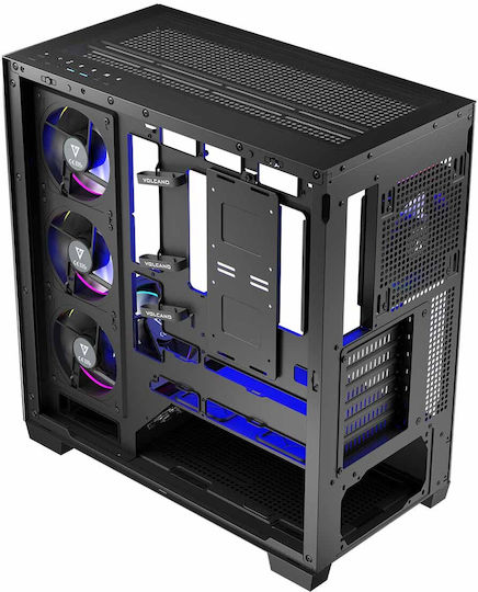 Modecom Volcano Stellar ARGB 5F Gaming Midi Tower Κουτί Υπολογιστή με Πλαϊνό Παράθυρο Μαύρο