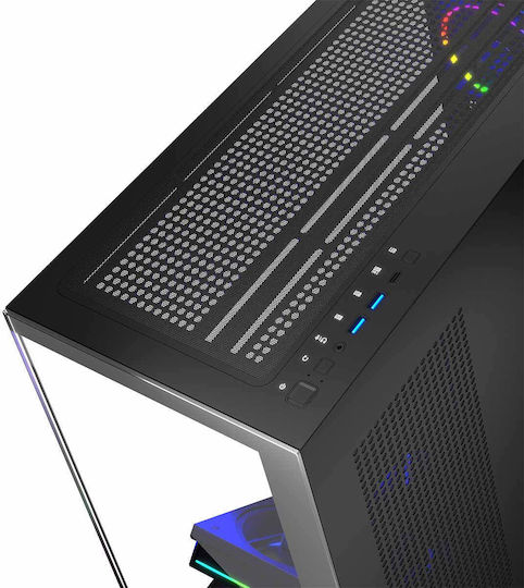 Modecom Volcano Stellar ARGB 5F Gaming Midi Tower Κουτί Υπολογιστή με Πλαϊνό Παράθυρο Μαύρο