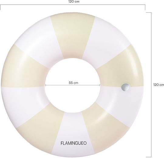Flamingueo Φουσκωτή Σαμπρέλα Θαλάσσης Donut Μπεζ 121x121cm