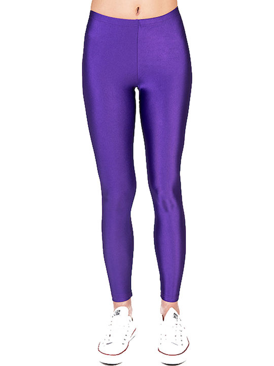 Jacqueline Shiny Women's Long Everyday Legging Shiny Purple