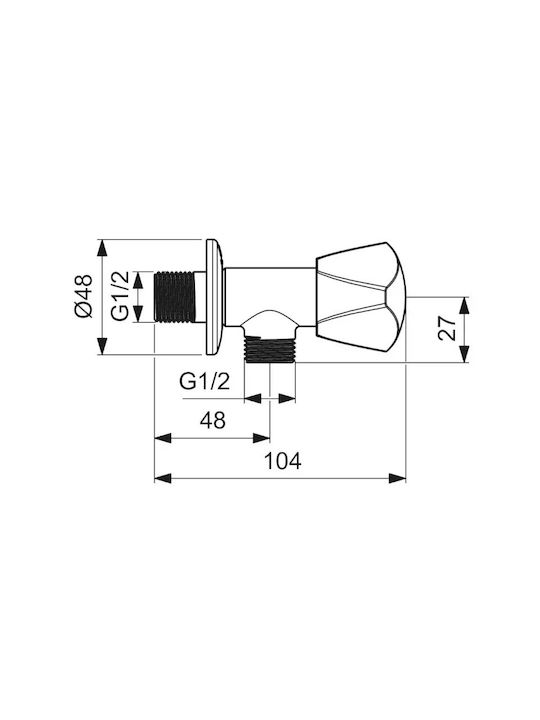 Ideal Standard Angle Valve 1/2'' Pvd Magnetic Grey Bd650a5