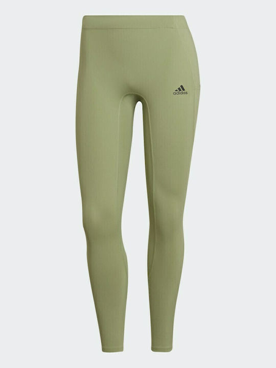 Fastimpact Women's Cropped Running Legging Shiny & High Waisted Magic Lime