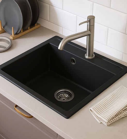 Unixton Ένθετος από Συνθετικό Γρανίτη Μ50xΠ50cm Μαύρος