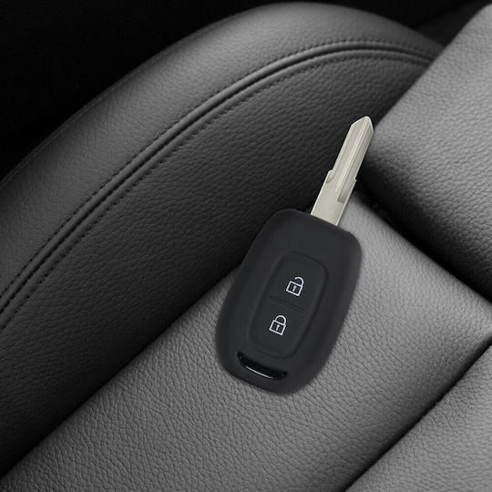 Husă Cheie Auto Dacia Renault 2 Butoane Keyless Go Kwmobile Silicon Negru Albastru 54813.02