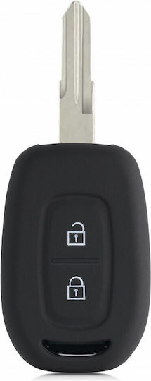 Husă Cheie Auto Dacia Renault 2 Butoane Keyless Go Kwmobile Silicon Negru Albastru 54813.02