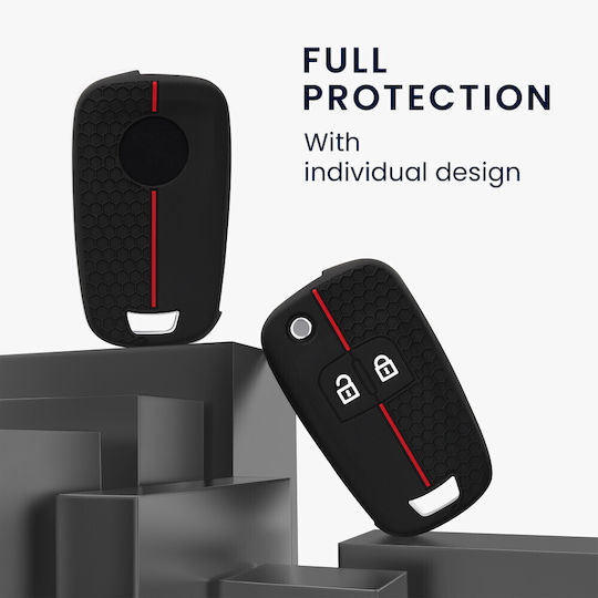 Car Key Cover Cases Opel Chevrolet 2 Buttons Silicone Black 53135.01