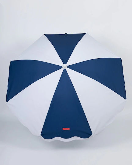 Flamingueo Umbrelă Pliabilă Plajă din Aluminiu Diametru 1.6m cu Protecție UV Albastră