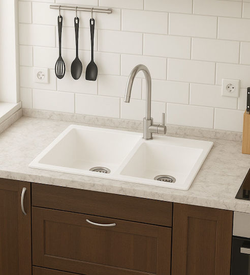 Unixton Ένθετος από Συνθετικό Γρανίτη Μ85xΠ50cm Λευκός