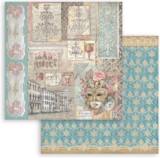 Scrapbooking-Zubehör Χαρτιά 10 Stück 20,3×20,3cm Stamperia Venice City Art