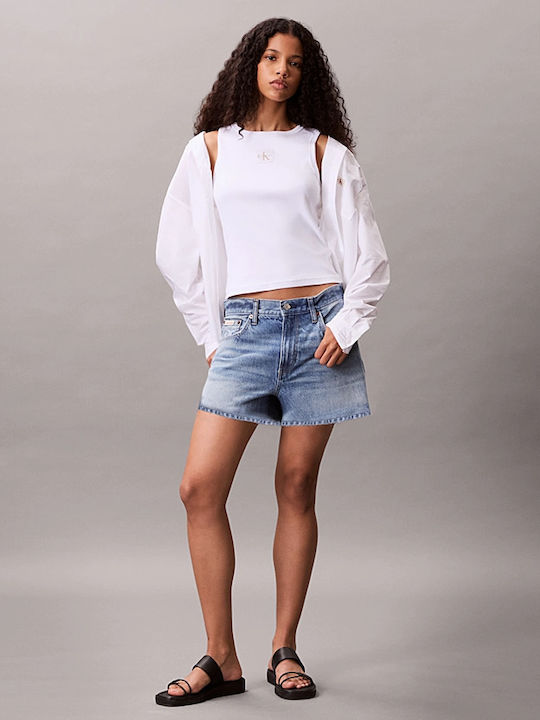 Women's Blouse Cotton Sleeveless White