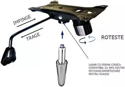 Set Pentru Scaun De Birou Plastic 4 Bucăți Argintiu