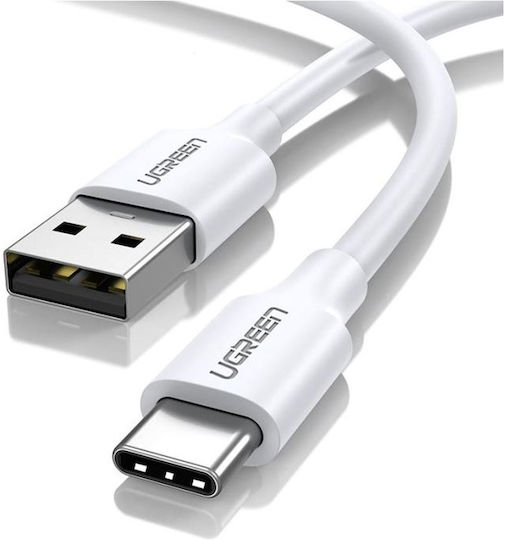 Ugreen US287 USB 2.0 Cable USB-C male - USB-A 60W PD Λευκό 1m 60121
