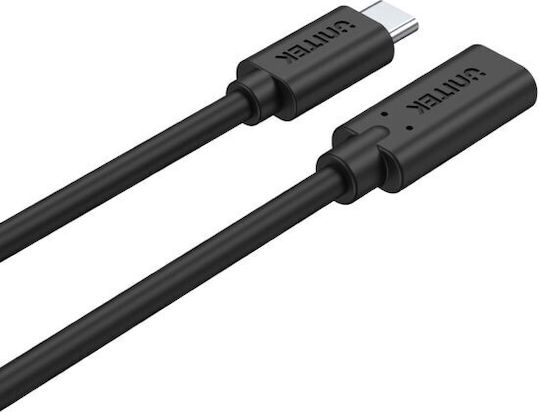 Unitek USB 3.2 Video Cable USB-C Male - USB-C Female 100W PD Black 1.5m C14086BK-1.5M