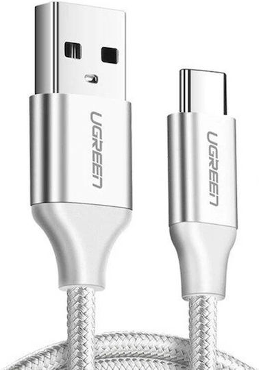 Ugreen US288 Braided USB 2.0 Cable USB-C male - USB-A Λευκό 2m 60133