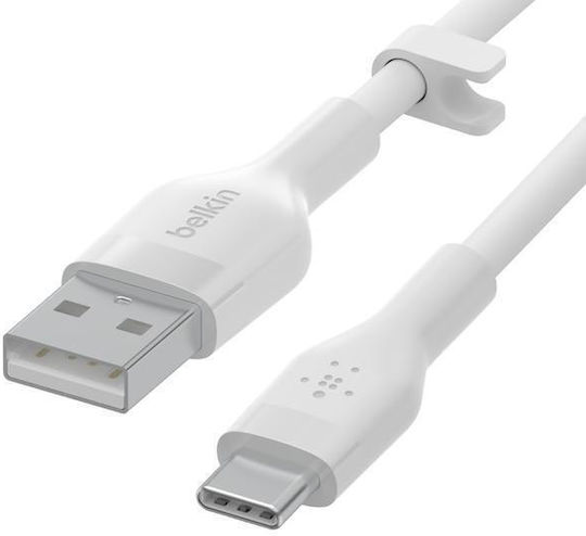 Belkin Flex USB 2.0 Cable USB-C male - USB-A 15W Λευκό 2m CAB008bt2MWH