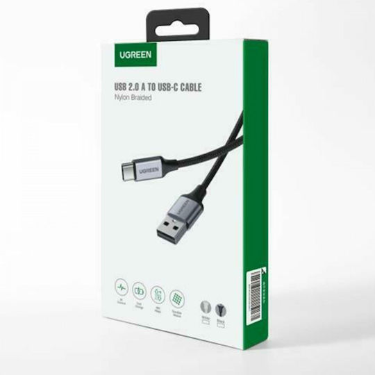 Ugreen Us288 Braided USB 2.0 Cable USB-C Male - USB-A PD Gray 1m 60131