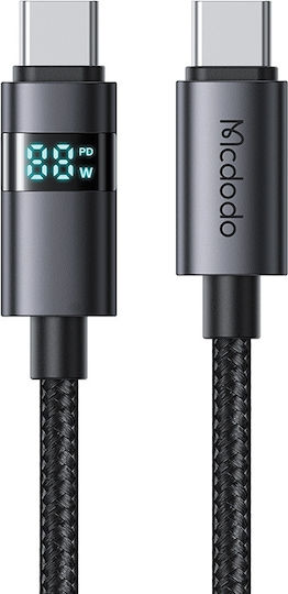 Mcdodo LED USB 2.0 Cable USB-C male - USB-C 100W PD Μαύρο 1.2m 4-53606