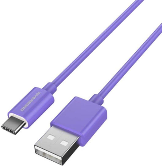 Riversong Lotus 08 USB 2.0 Cable USB-C male - USB-A Μωβ 1.2m CT71PU
