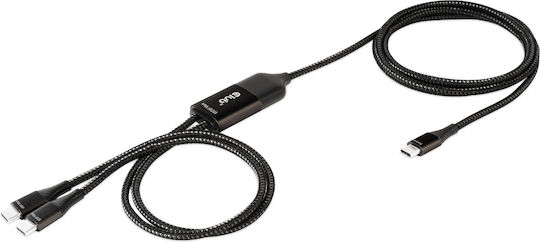 Club3D Braided USB 2.0 Cable USB-C Male - USB-C 100W PD Black 1.83m
