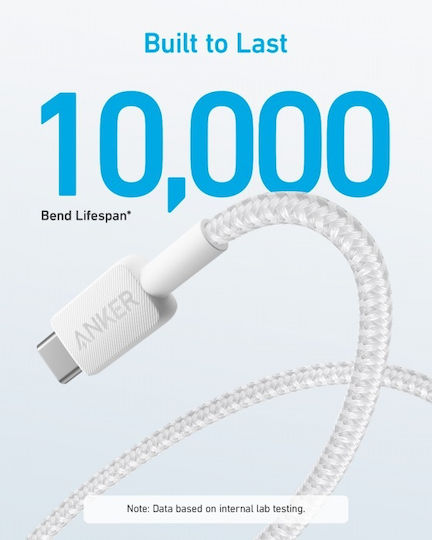 Anker USB 2.0 Cable USB-C male - USB-A 15W PD Λευκό 1.8m A81H6G21