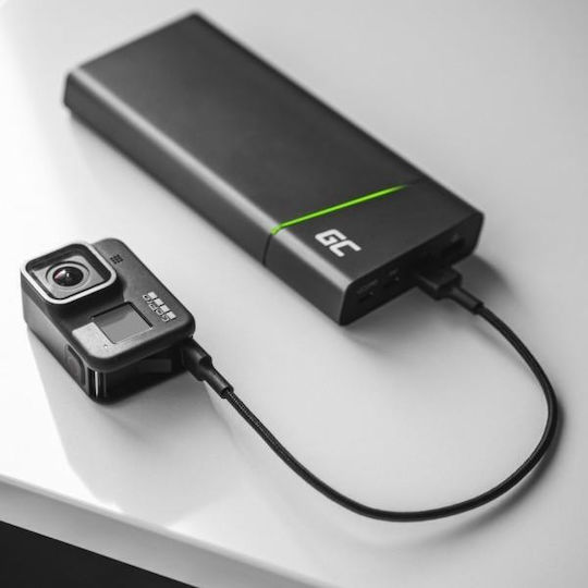 Green Cell PowerStream Braided USB 2.0 Cable USB-C male - USB-A Μαύρο 1.2m KABGC22