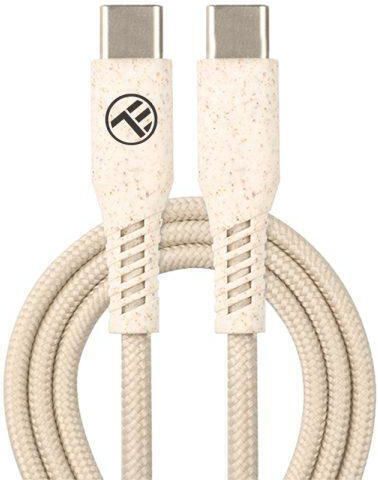 Tellur Green Type-c To Type-c Data Cable 3a Pd60w 1m Nylon Cream