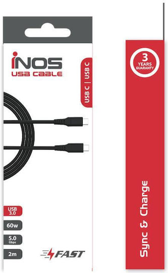 iNOS USB 2.0 Кабел USB-C Мъжки - USB-C 60W Черен 2м