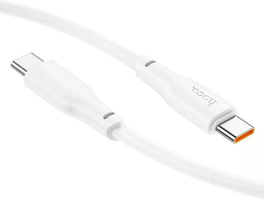 Hoco USB 2.0 Cable USB-C male - USB-C 100W PD Λευκό 1m