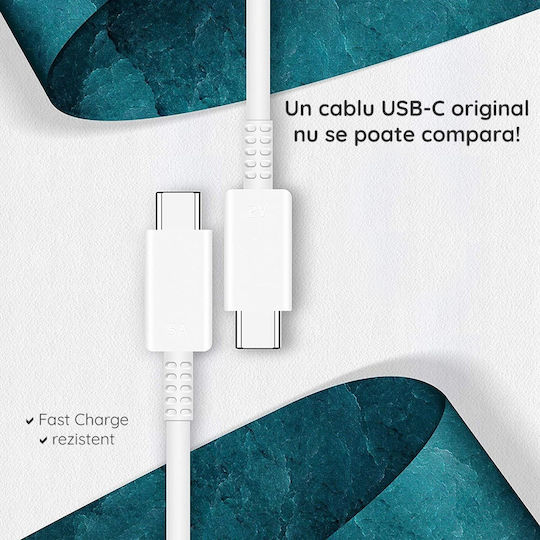 Samsung USB 2.0 Кабел USB-C Мъжки - USB-C 25W Бял 1.8m EP-DW767JWE Bulk