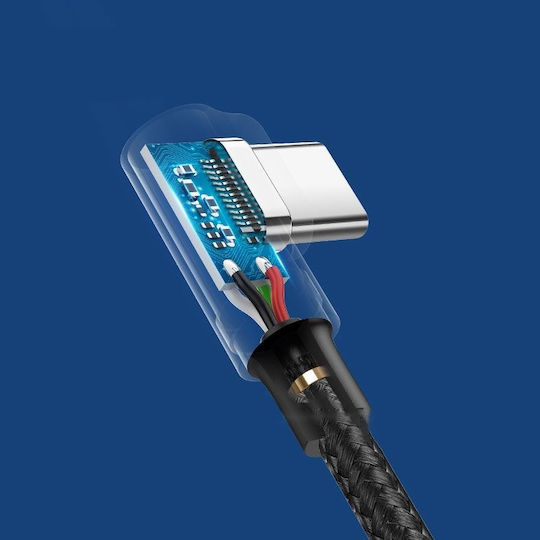 Ugreen US176 Angle (90°) / Braided USB 2.0 Cable USB-C Male - USB-A 18W Gray 1m 20856