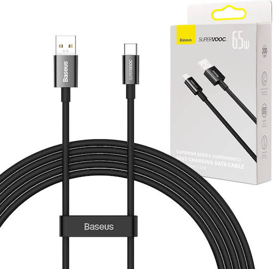 Baseus Superior USB 2.0 Cable USB-C male - USB-A 65W Black 2m (CAYS001001)