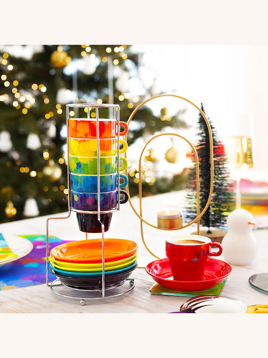 Porcelain Espresso Cups Set 6 Pieces Pylones Palette 36927
