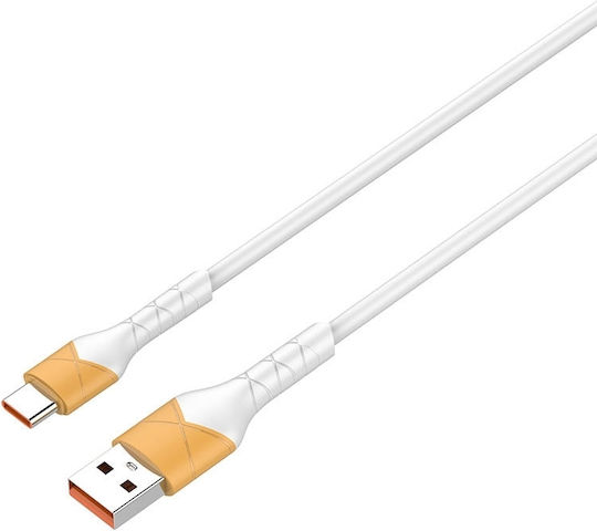 Ldnio LS801 USB 2.0 Cable USB-C male - USB-A 30W Λευκό 1m